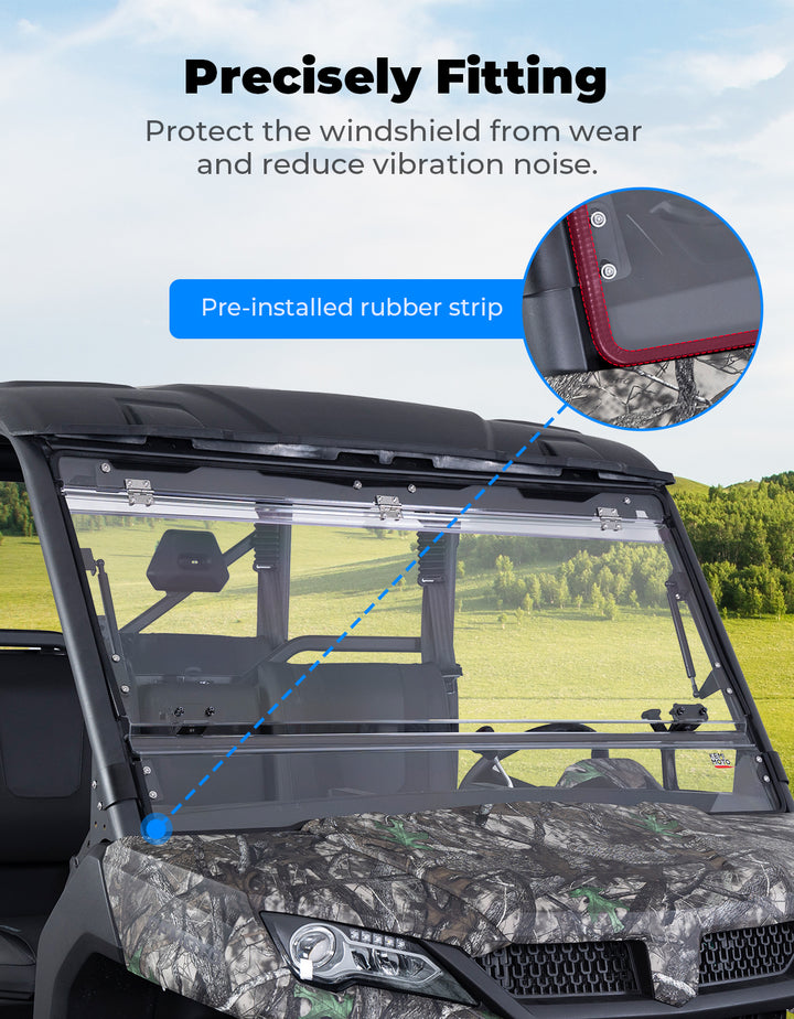 Upgraded Flip Front Windshield For CFMOTO Uforce 1000|1000 XL - Kemimoto