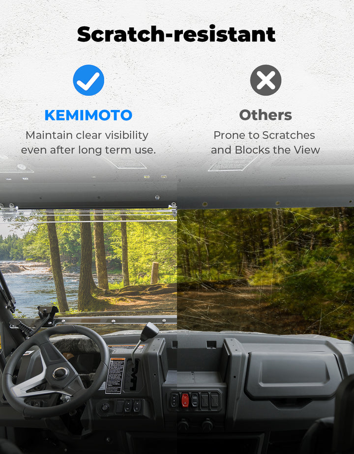 Upgraded Flip Front Windshield For CFMOTO Uforce 1000|1000 XL - Kemimoto