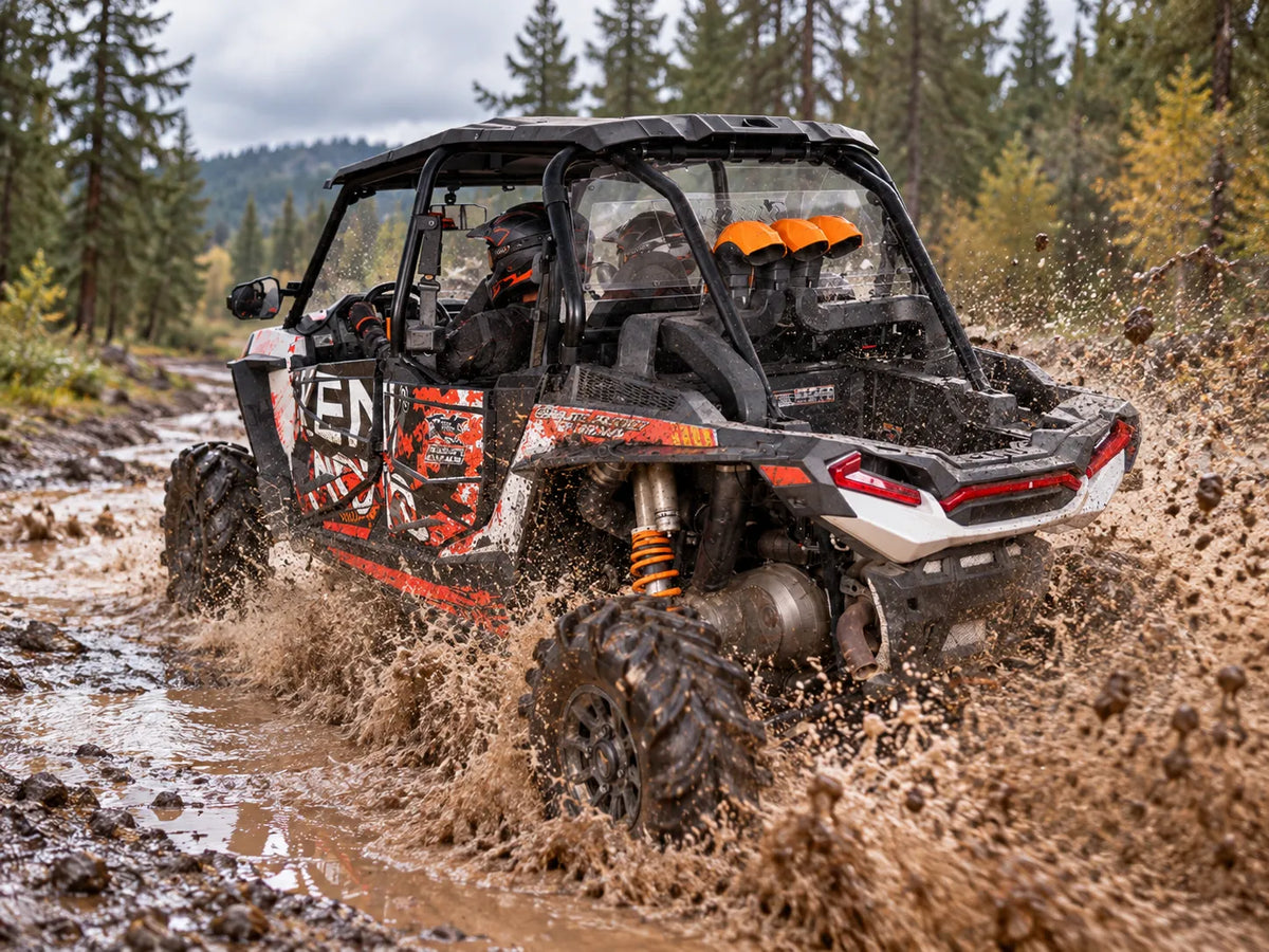 Wet Tracks with Rearward Spray