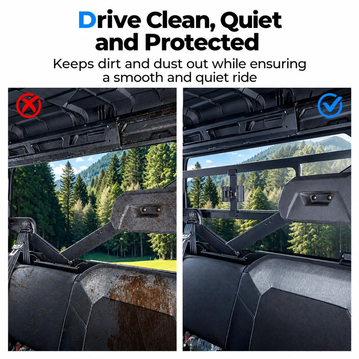 Conversation and in-cab audio stay clearer