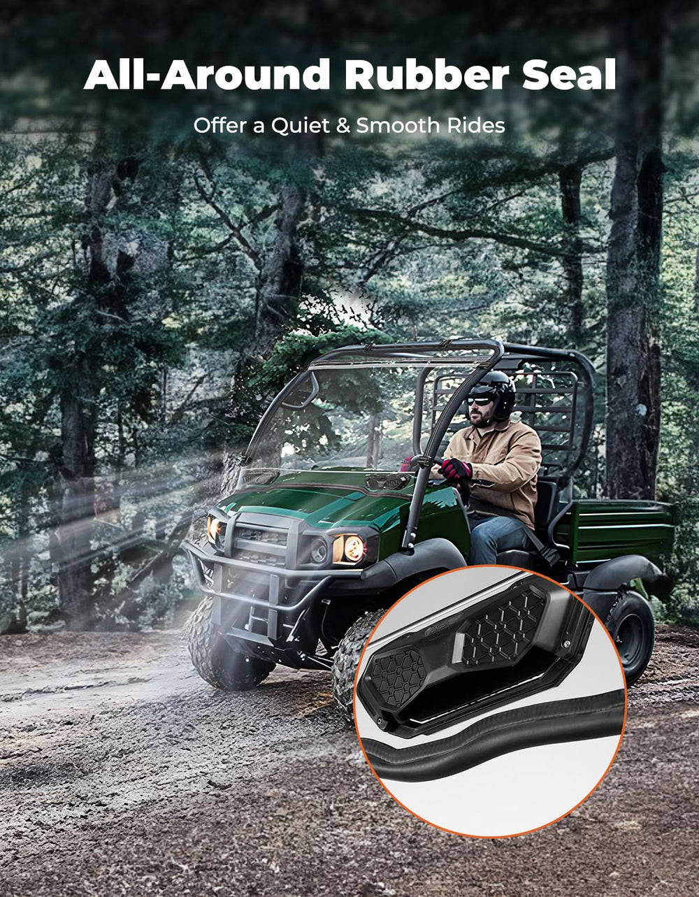 Vented Front Full Windshield with Adjustable Vents and Rubber Strips For Kawasaki - Kemimoto