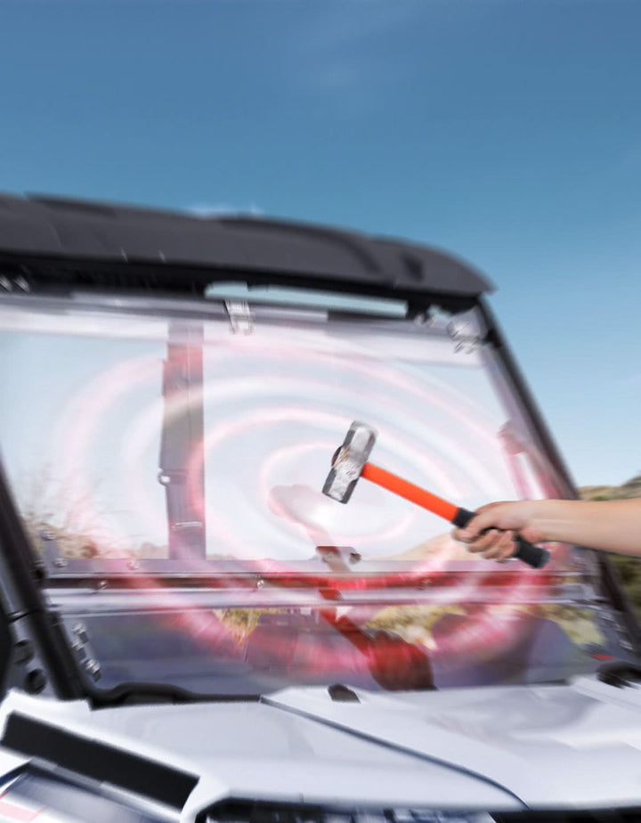 3-IN-1 Flip Windshield for Polaris Ranger XP 900/1000/ Crew XP 1000 2014-2025 - Kemimoto