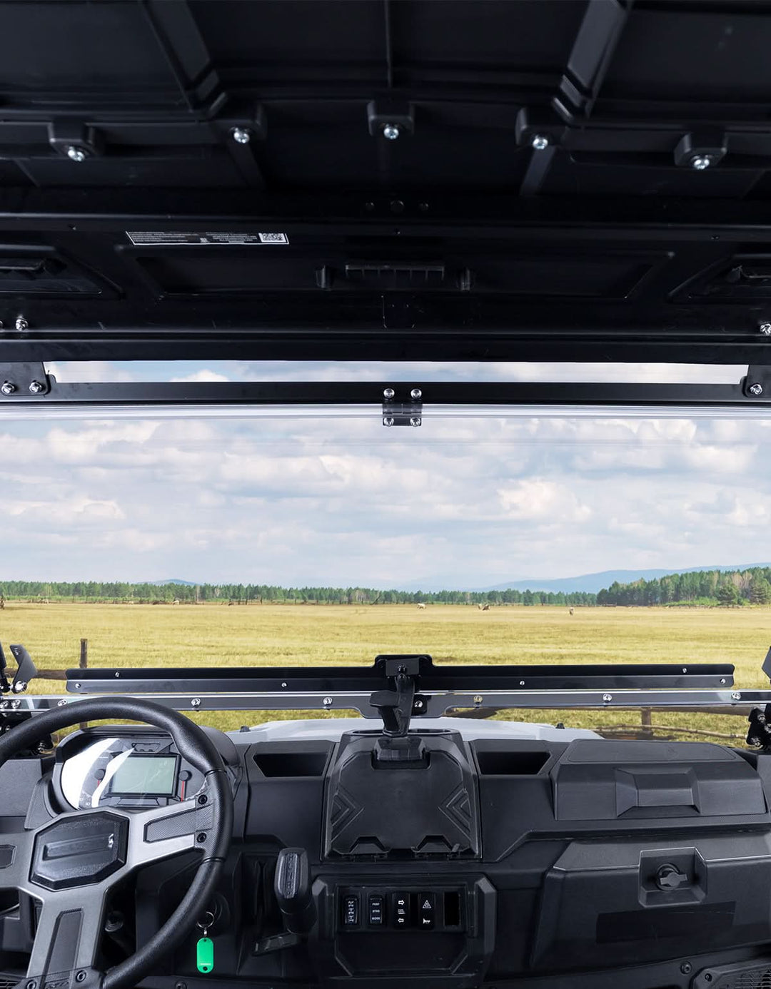 3-IN-1 Flip Windshield for Polaris Ranger XP 900/1000/ Crew XP 1000 2014-2025 - Kemimoto