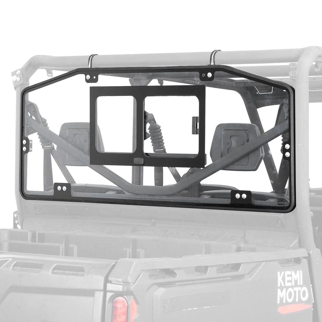 Glass Rear Windshield with Sliding Window for Can-Am Defender & Defender Max HD5/HD8/HD10 (2016–2025) – 5MM DOT Laminated Safety Glass, Scratch-Resistant - Kemimoto