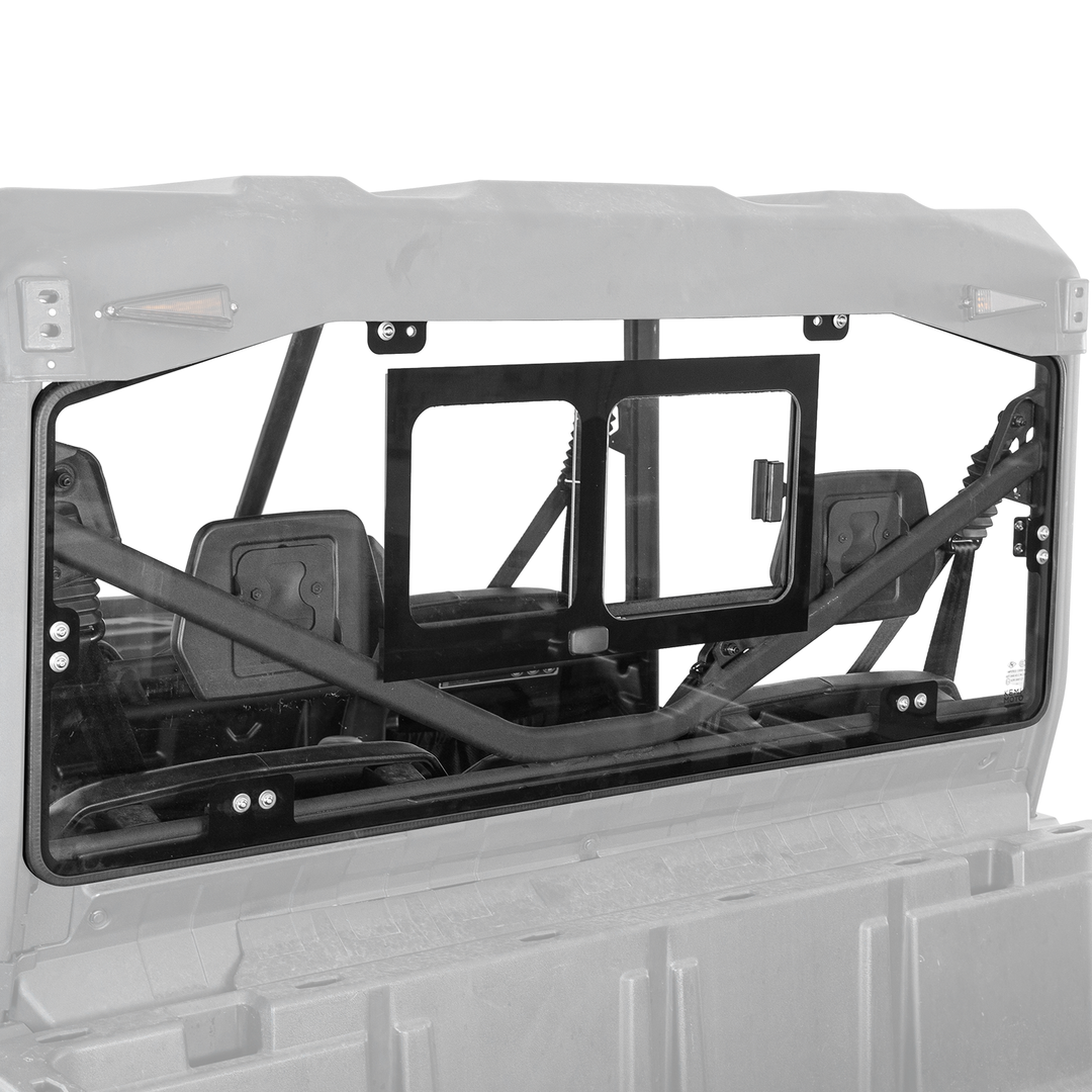 Glass Rear Windshield with Sliding Window for Can-Am Defender & Defender Max HD5/HD8/HD10 (2016–2025) – 5MM DOT Laminated Safety Glass, Scratch-Resistant - Kemimoto