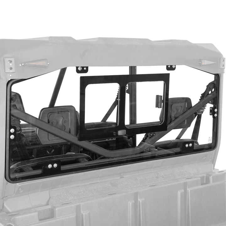 Glass Rear Windshield with Sliding Window for Can-Am Defender & Defender Max HD5/HD8/HD10 (2016–2025) – 5MM DOT Laminated Safety Glass, Scratch-Resistant - Kemimoto