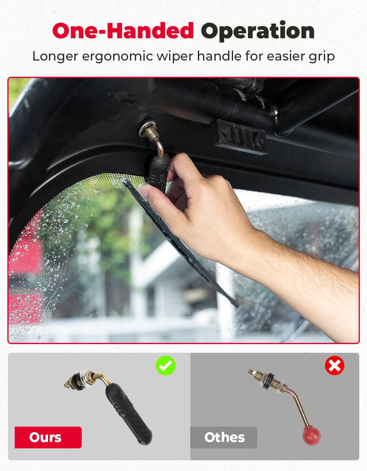 Full Front Glass Windshield with 2 Manual Wipers for Polaris RZR XP