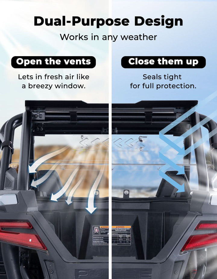 UTV Rear Vented Windshield for Polaris RZR PRO XP/ PRO XP4 2025