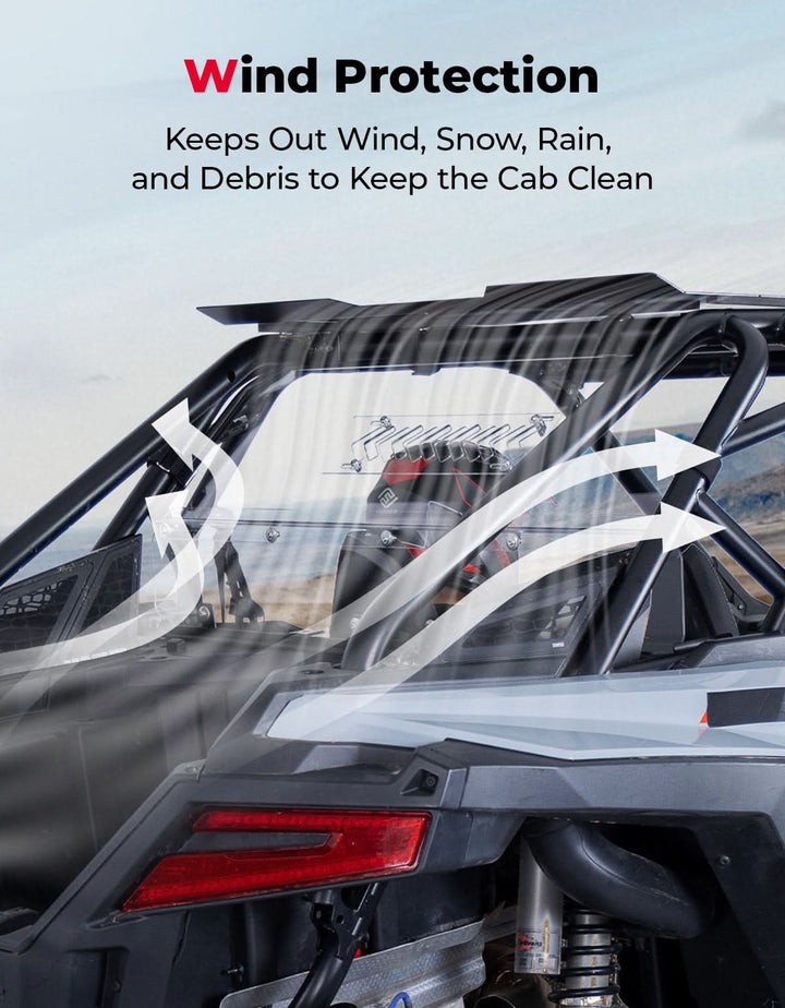 Rear Vented Windshield with high wind protection