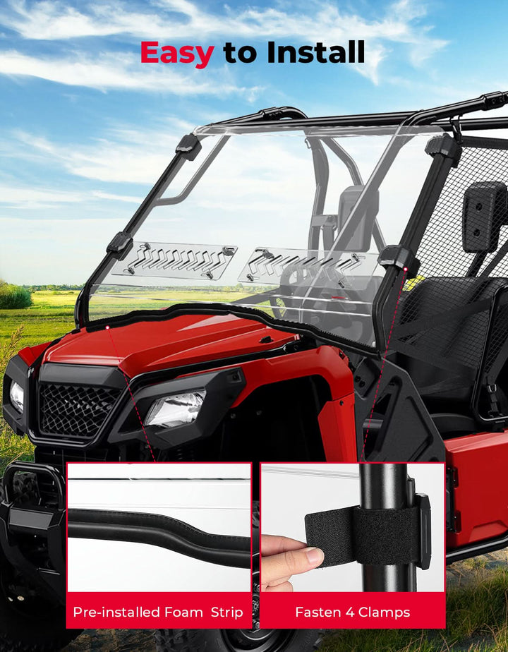 2-IN-1 Front Windshield for Honda Pioneer 500