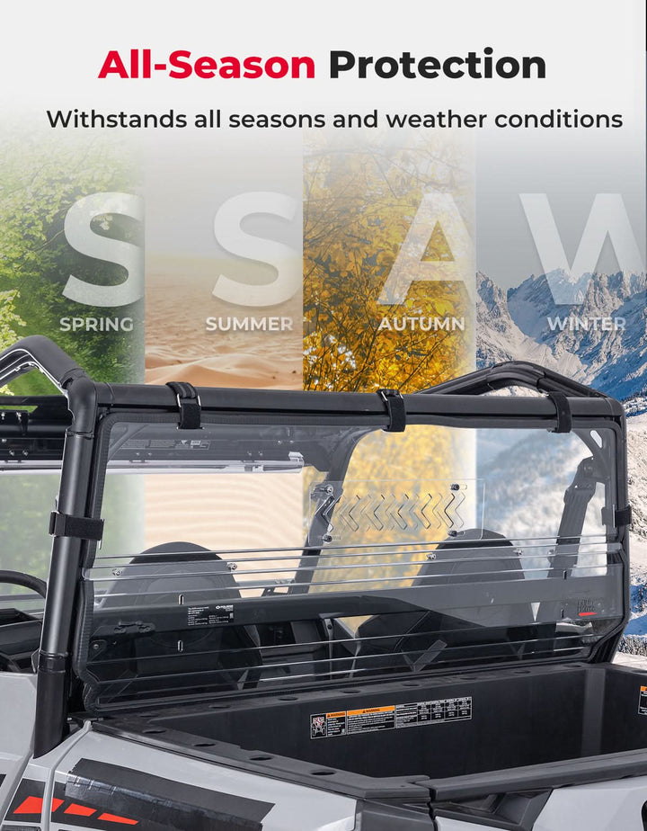 UTV Rear Vented Windshield for Polaris General 2016-2025