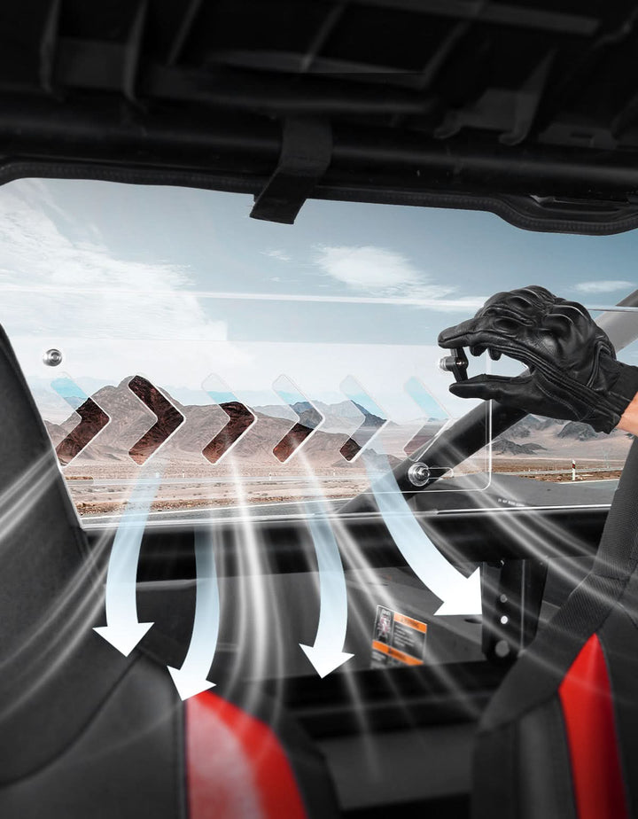 UTV Sliding Vented Clear Rear Windshield for 2024+ Polaris RZR XP 1000 / RZR XP4 1000 - Kemimoto