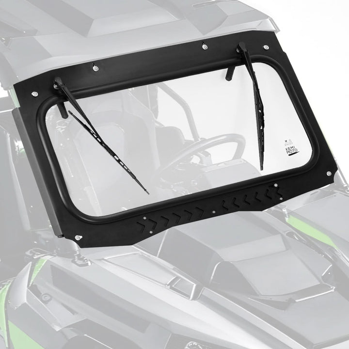 Vented Glass Windshield w/ Wipers for Kawasaki Teryx