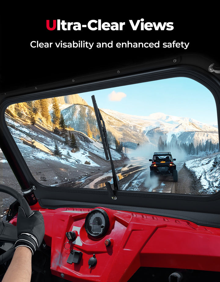 Full Front Windshield with Manual Wiper for Polaris RZR 570/800/XP 900 (2008-2014)