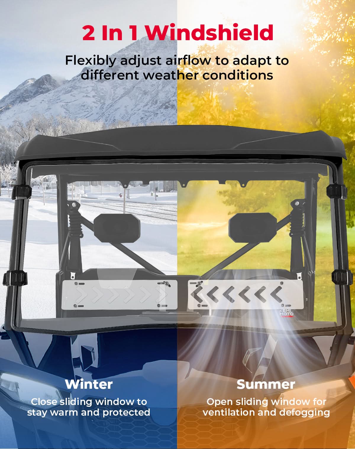 Vented Front Windshield for CFMOTO UFORCE 600|800XL - Kemimoto