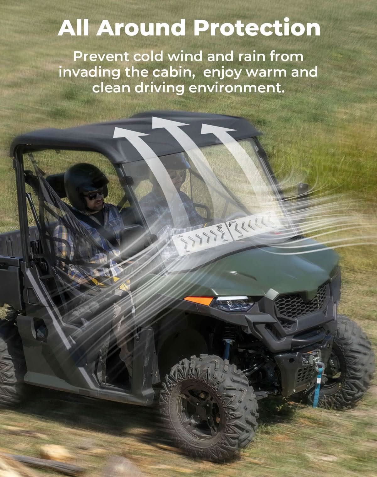 Vented Front Windshield for CFMOTO UFORCE 600|800XL - Kemimoto