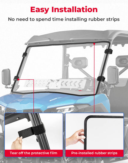 Vented Front Windshield for CFMOTO UFORCE 600|800XL - Kemimoto