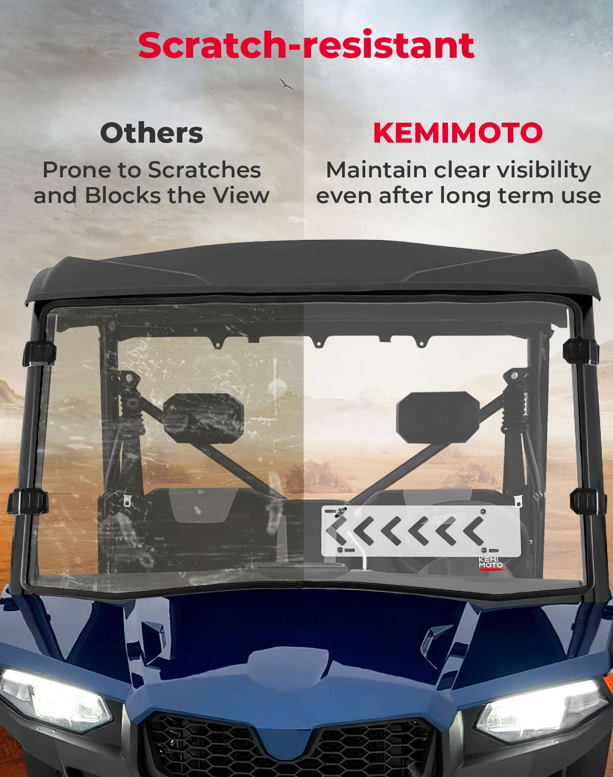 Vented Front Windshield for CFMOTO UFORCE 600|800XL - Kemimoto