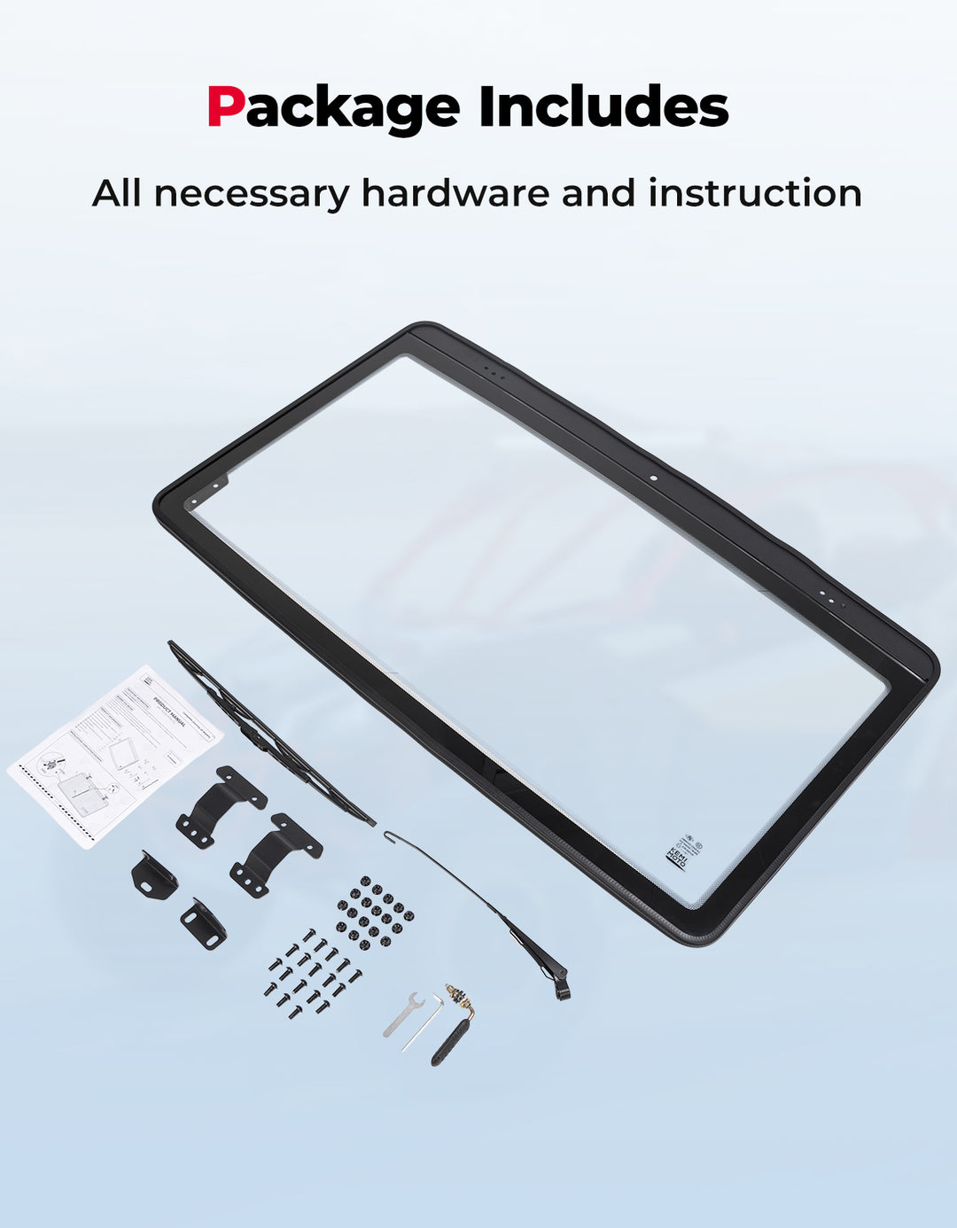Can-Am Defender Glass Windshield with Manual Wipers (2016–2025)