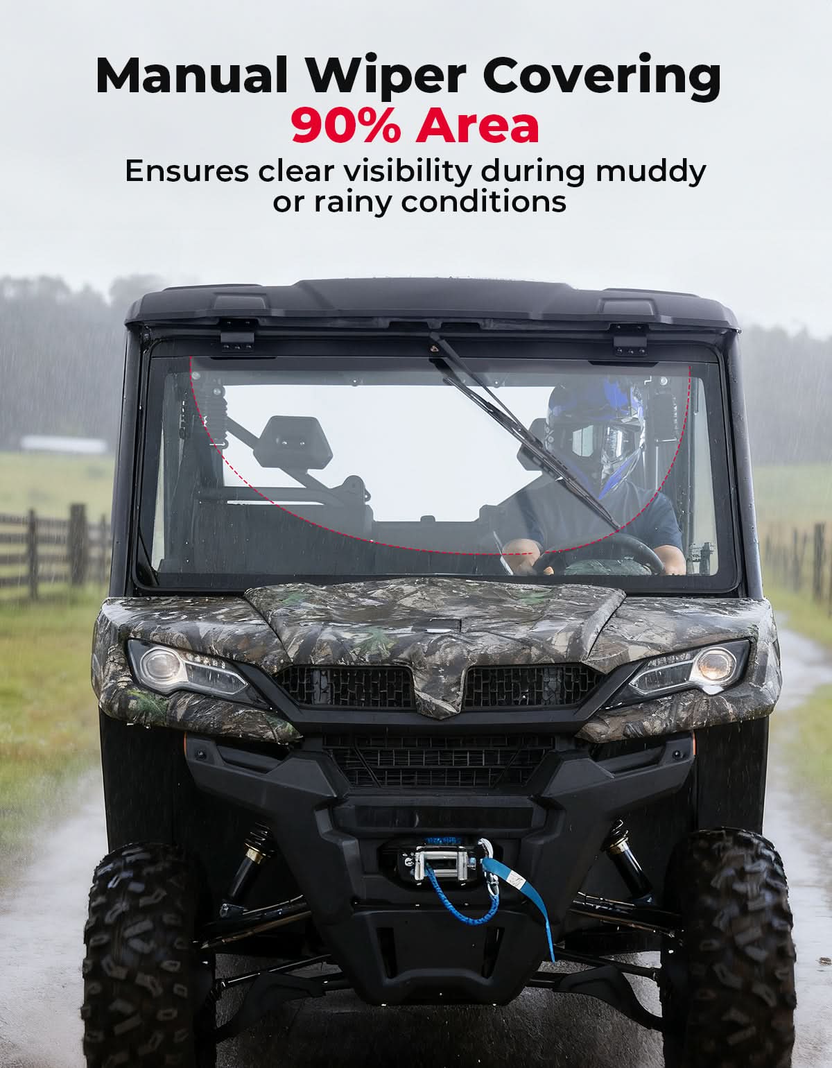 UTV Glass Windshield with Wipers for CFMOTO UForce 1000| 1000 XL - Kemimoto