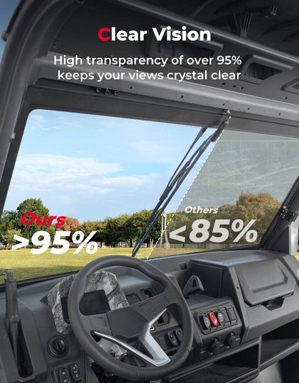 UTV Glass Windshield with Wipers for CFMOTO UForce 1000| 1000 XL - Kemimoto