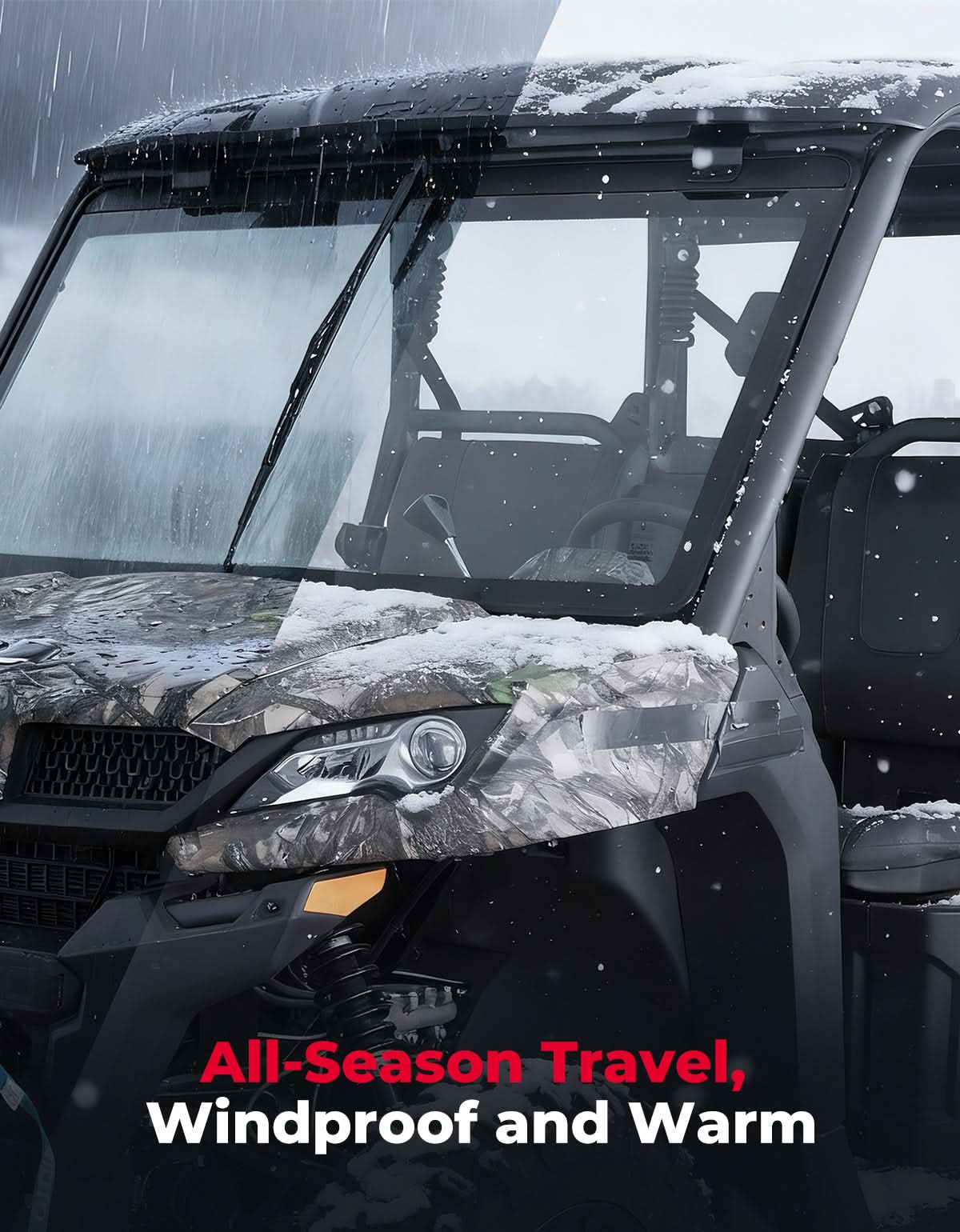 UTV Glass Windshield with Wipers for CFMOTO UForce 1000| 1000 XL - Kemimoto