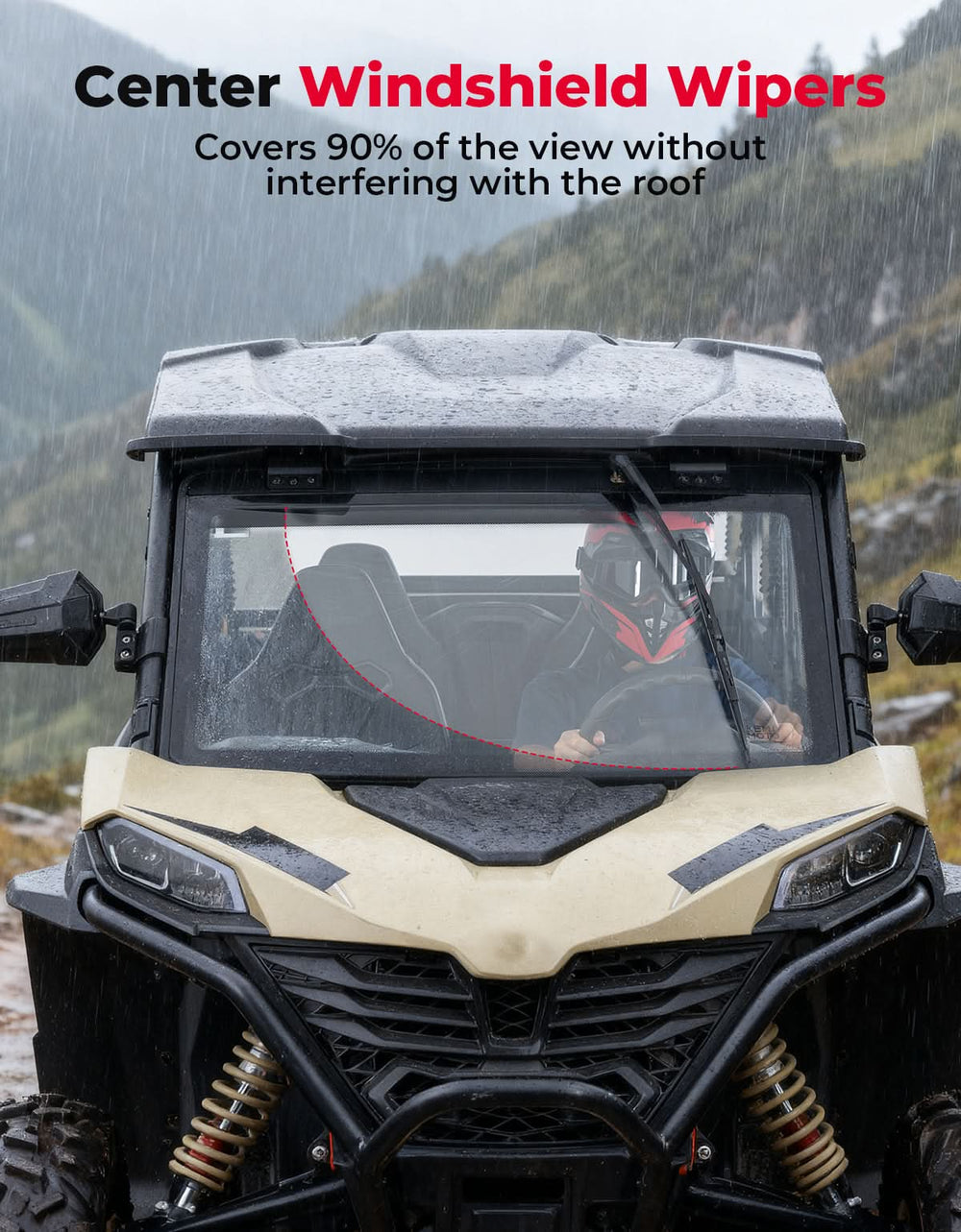 UTV Glass Windshield with Wiper For CFMOTO ZForce 950| ZForce 800（2023+） - Kemimoto