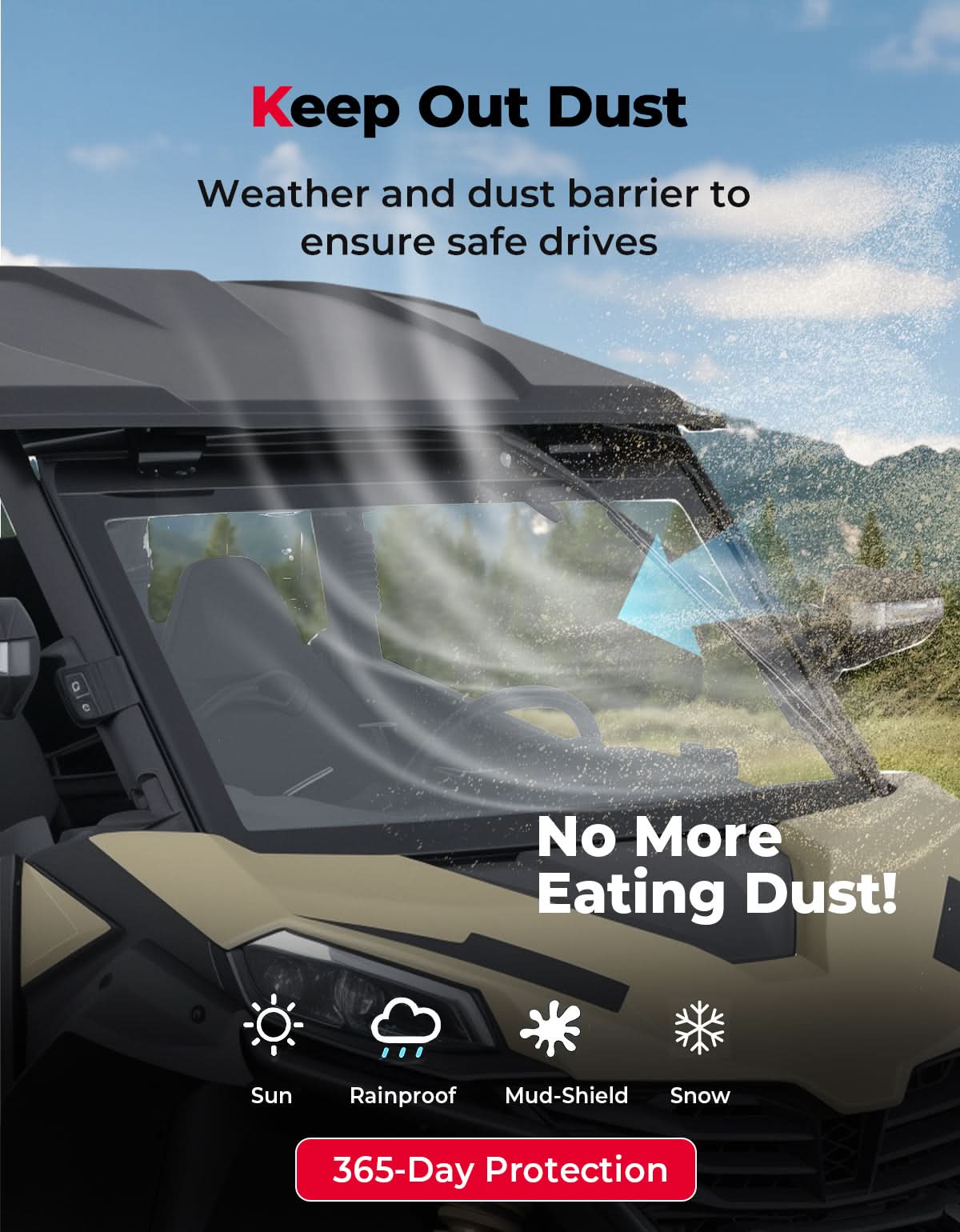 UTV Glass Windshield with Wiper For CFMOTO ZForce 950| ZForce 800（2023+） - Kemimoto