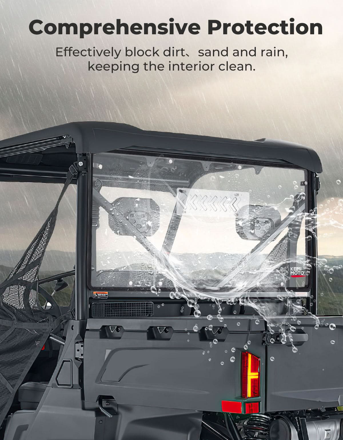 Sliding Vented Rear Window for CFMOTO UFORCE 600 (2021-2025) - Kemimoto