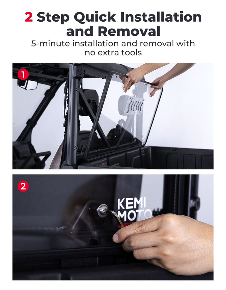 2-in-1 Vented Rear Windshield for CFMOTO UFORCE U10 Pro|XL - Kemimoto