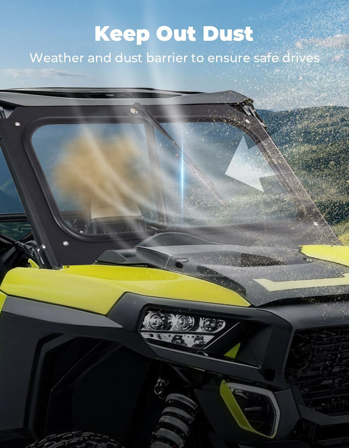 Glass Windshield with Manual Wiper for 2014-2018 Polaris RZR XP 1000