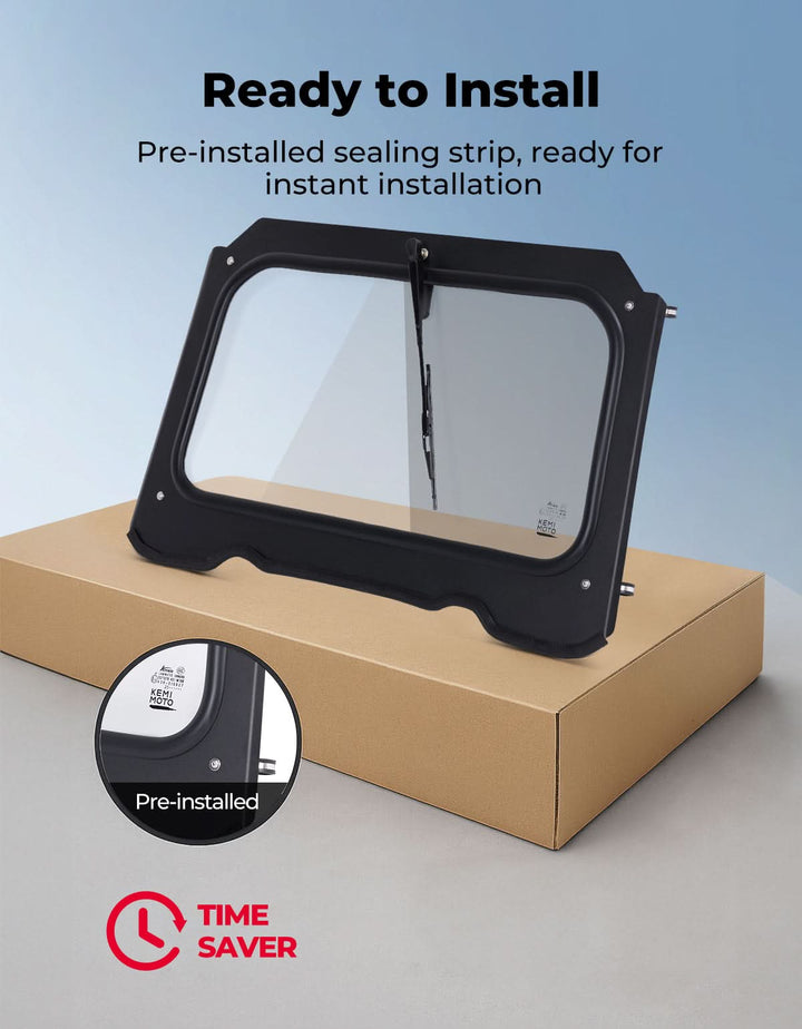 Glass Windshield with Manual Wiper for 2014-2018 Polaris RZR XP 1000