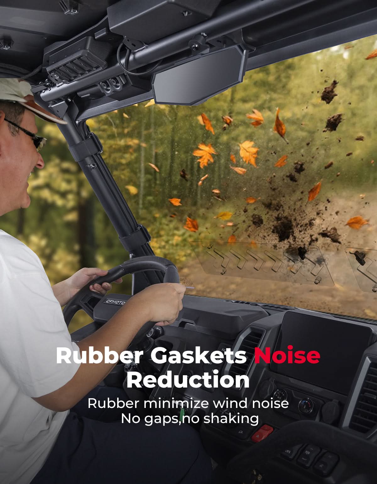 2-in-1 Vented Front Windshield for CFMOTO UFORCE U10 Pro|XL - Kemimoto