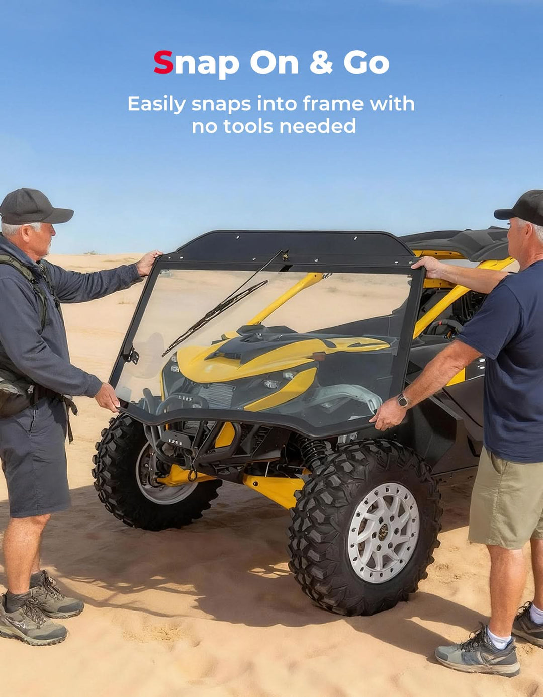 DOT Approved Full Glass Windshield for Can-Am Maverick R / RS / Max 2024–2026 with Wiper