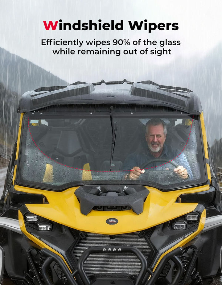 DOT Approved Full Glass Windshield for Can-Am Maverick R / RS / Max 2024–2026 with Wiper