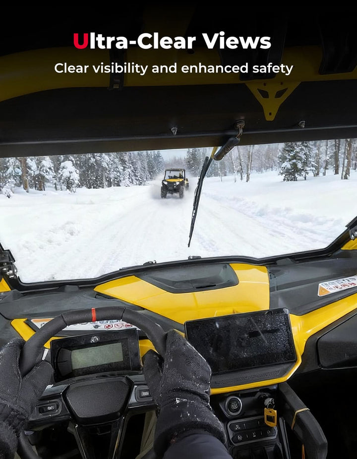 DOT Approved Full Glass Windshield for Can-Am Maverick R / RS / Max 2024–2026 with Wiper