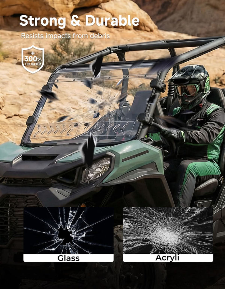 Vented Full Windshield For Can-Am Commander Maverick Sport Trail  (2018–2026) - Kemimoto