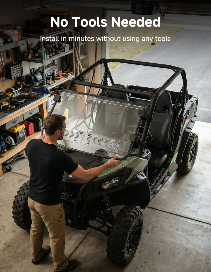 Vented Full Windshield For Can-Am Commander Maverick Sport Trail  (2018–2026) - Kemimoto