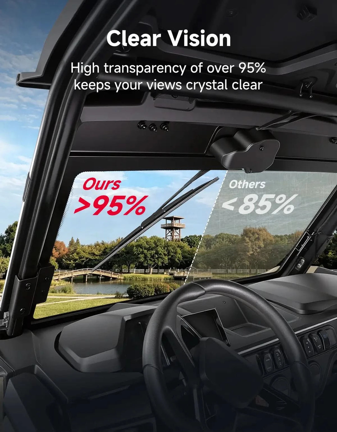 UTV Glass Windshield w/ Electric Wiper For Cfmoto ZForce 950 G2|800