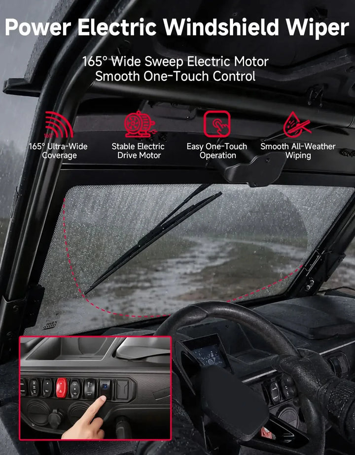 UTV Glass Windshield w/ Electric Wiper For Cfmoto ZForce 950 G2|800