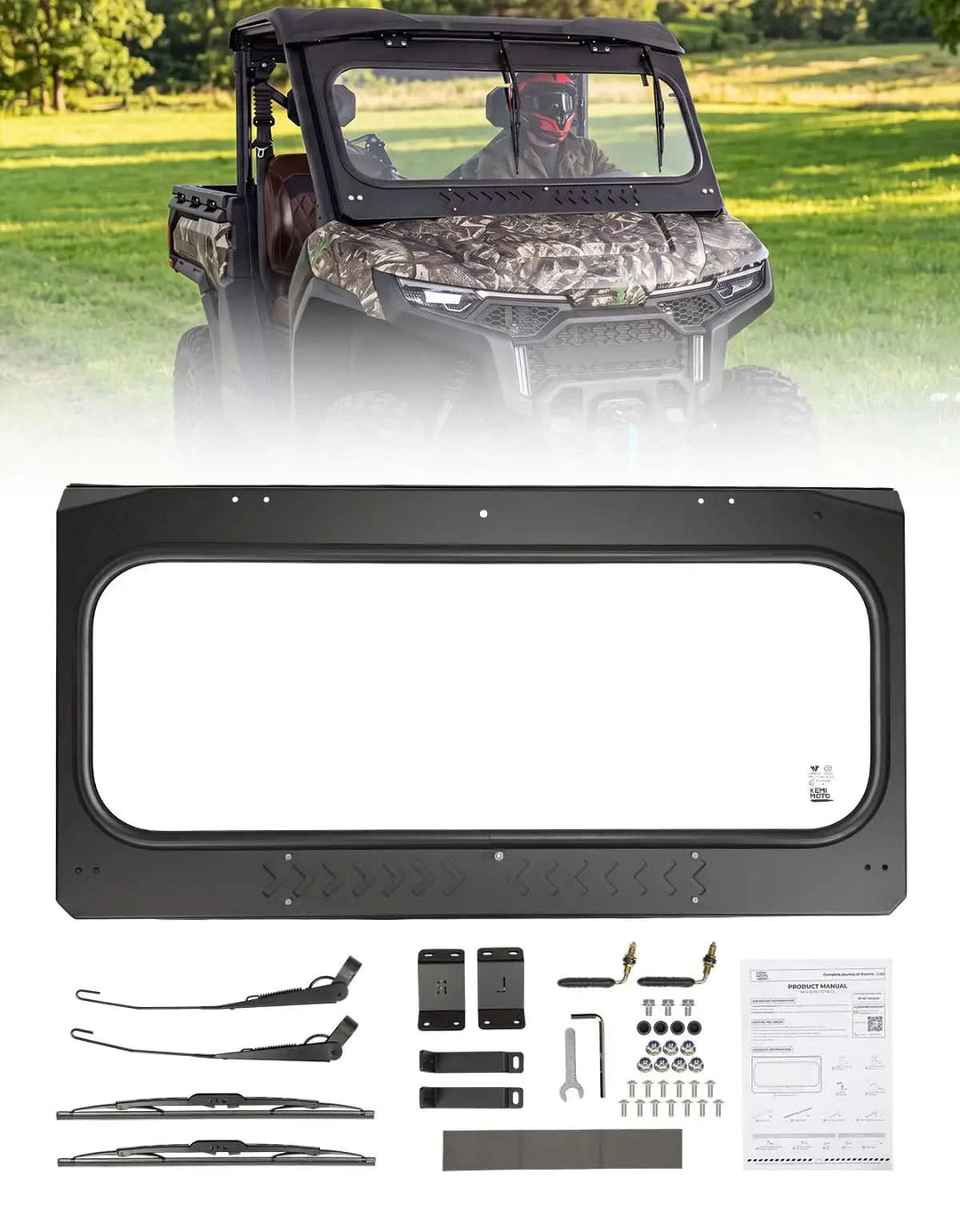 UTV Glass Windshield with Wipers For CFMOTO UForce U10
