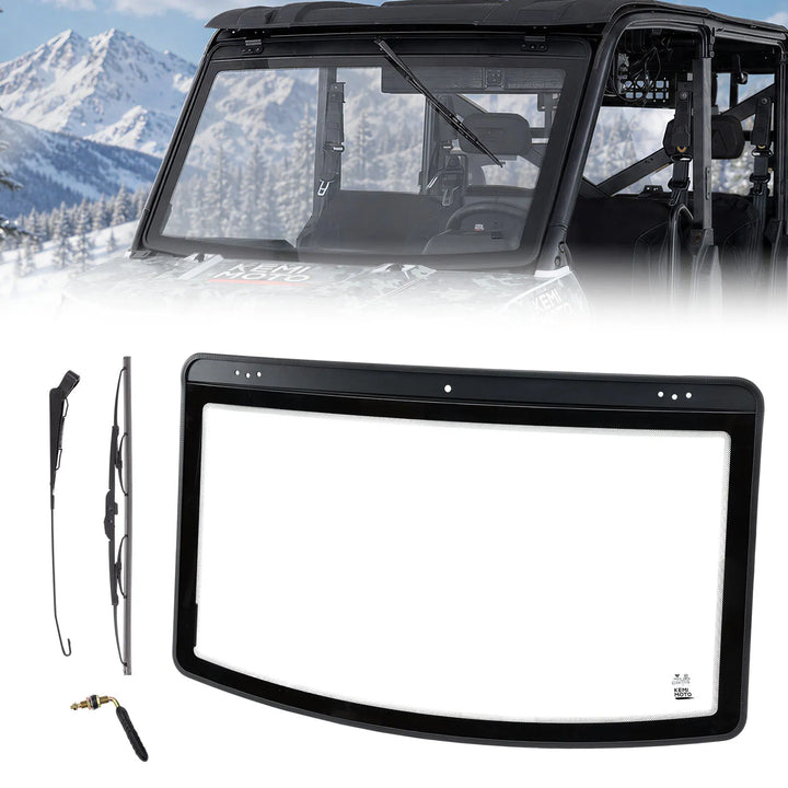 UTV 7MM Laminated Glass Windshield with Manual Wipers for Polaris Ranger 1000 / XP 1000 / 900 / XP 900 & Crew Models