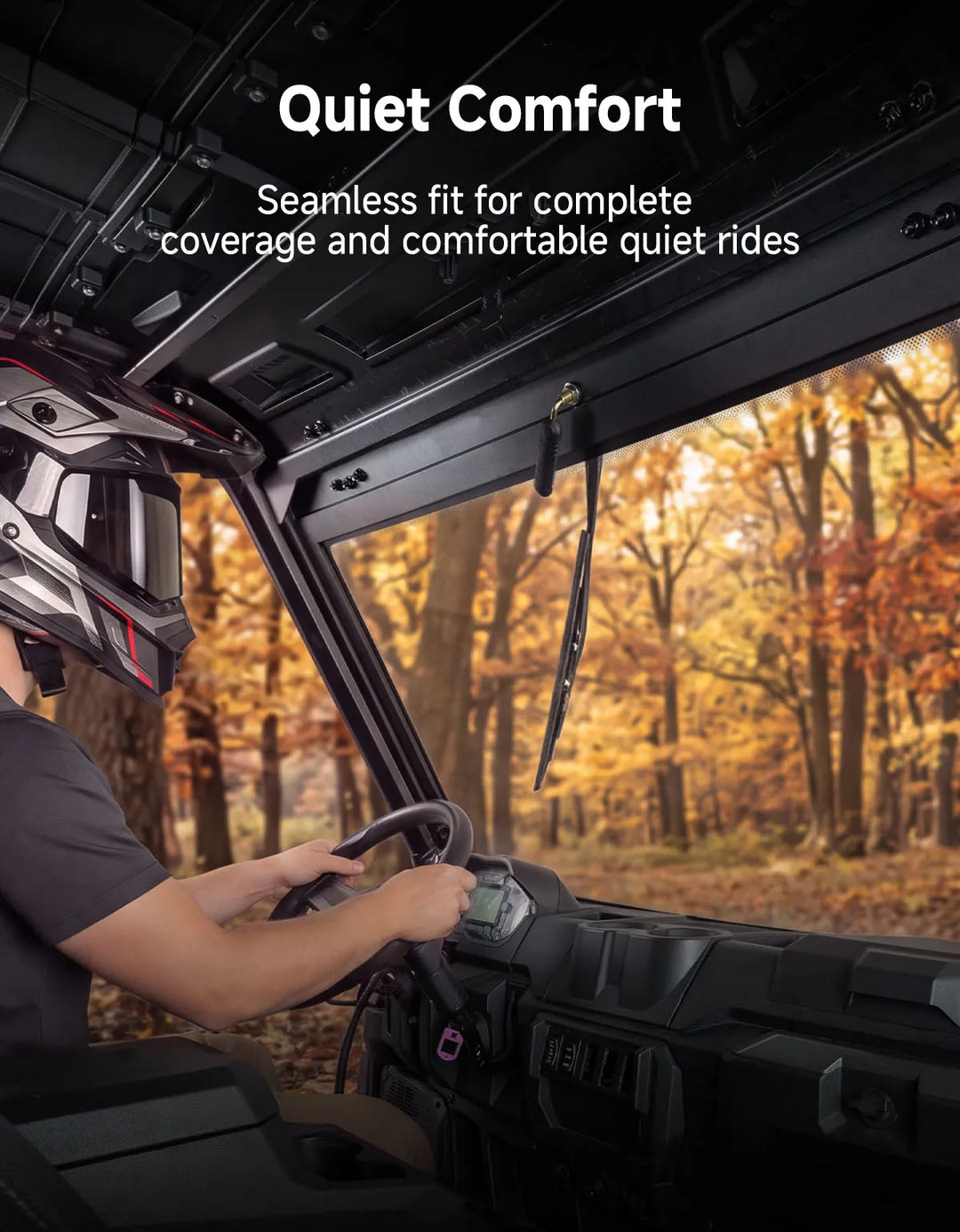 UTV 7MM Laminated Glass Windshield with Manual Wipers for Polaris Ranger 1000 / XP 1000 / 900 / XP 900 & Crew Models