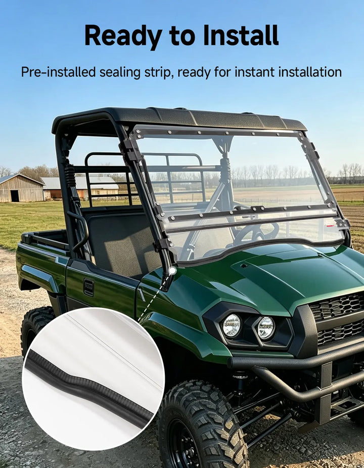 3-in-1 Flip Windshield For Kawasaki Mule PRO-MX 2019+