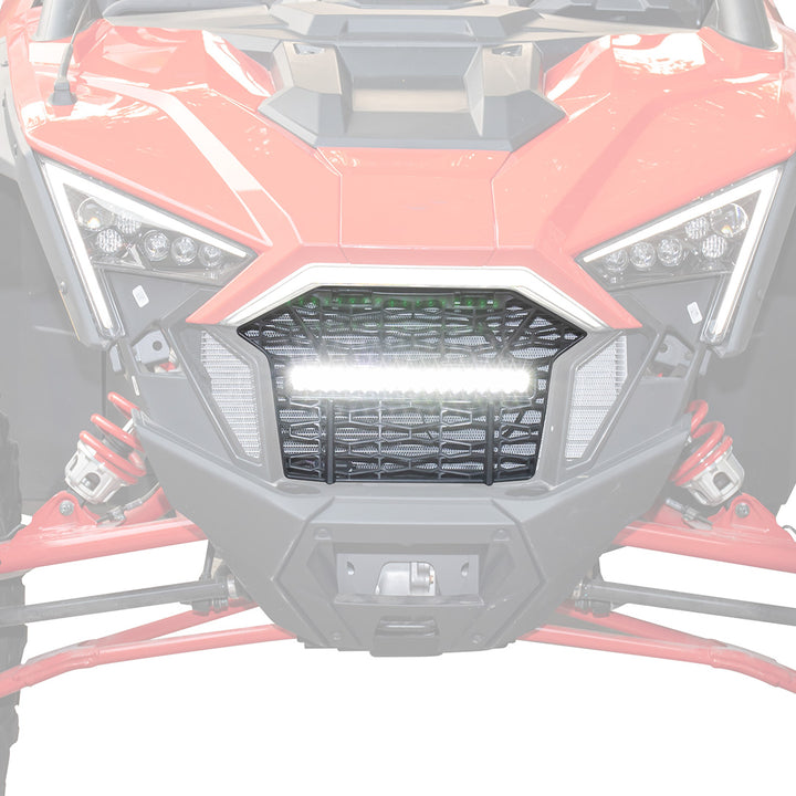 PP Front Mesh Grill with LED Light Bar Fit Polaris RZR PRO XP / 4 (2020-2023 ) - Kemimoto