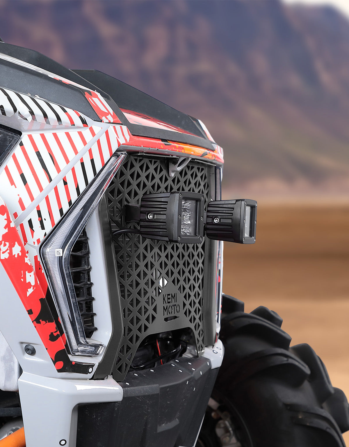 UTV Metal Front Grill Light for Polaris RZR XP 1000/Turbo - Kemimoto