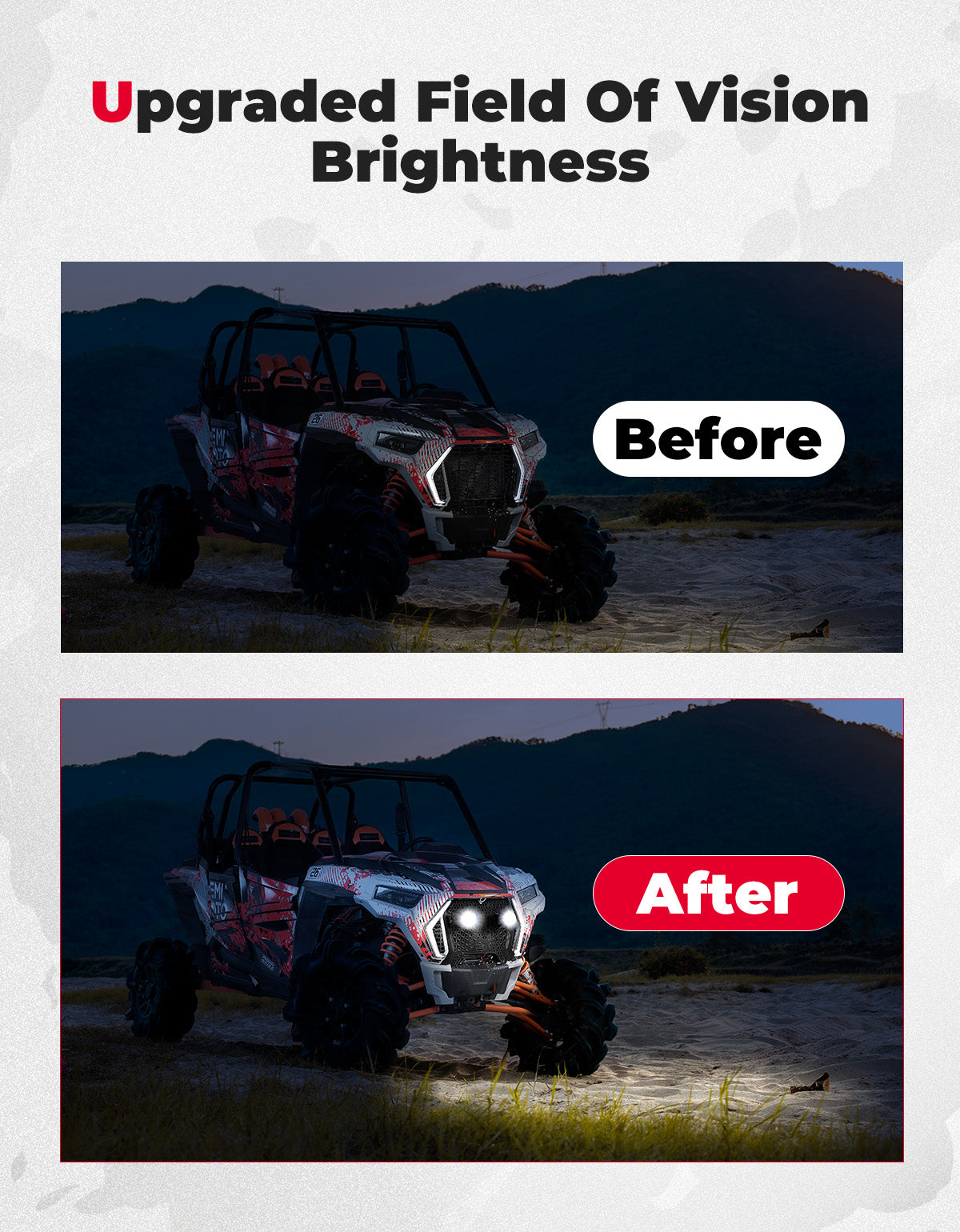 UTV Metal Front Grill Light for Polaris RZR XP 1000/Turbo - Kemimoto