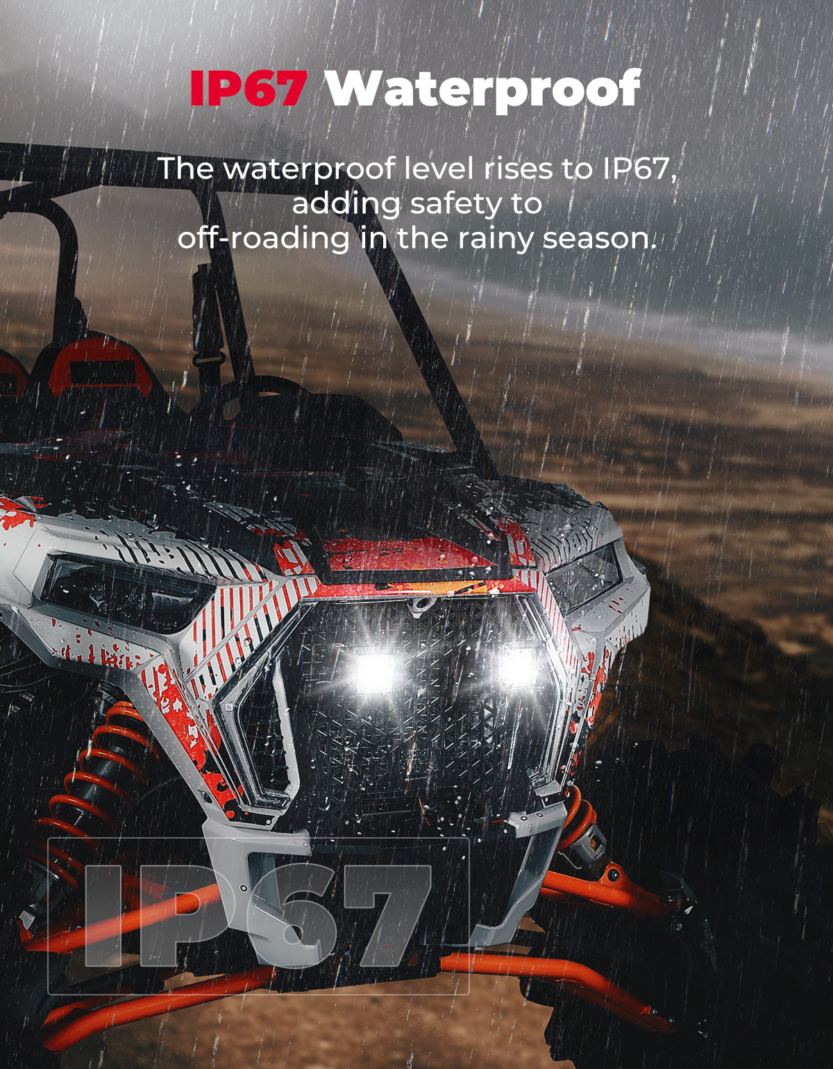 UTV Metal Front Grill Light for Polaris RZR XP 1000/Turbo - Kemimoto