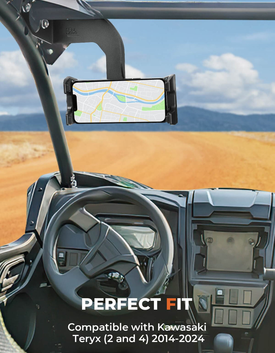 Cell Phone Holder 360° Adjustable for Kawasaki Teryx CAMO S LE - Kemimoto