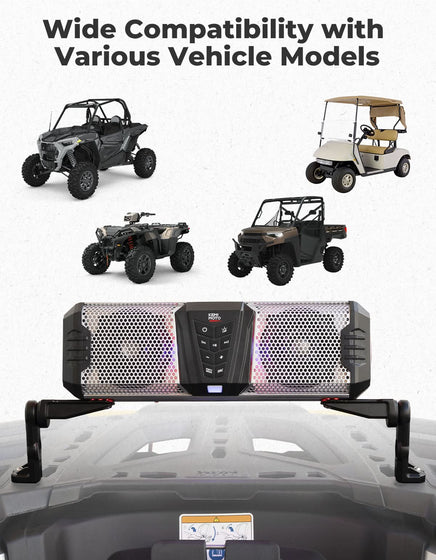 Midnight Soundbar Bracket for ATV UTV Golf Cart Marine Boat - Kemimoto